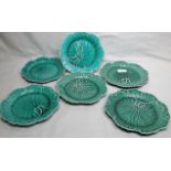 Set of Six Wedgwood Cabbage Leaf Plates