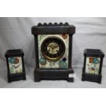 Aesthetic Movement Three Piece Clock Garniture