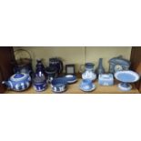 Quantity Wedgwood Blue Jasper Ware, 16 pieces