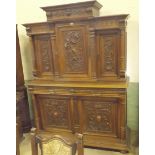 large Continental Carved Oak Buffet Sideboard