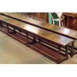 Pair of 12' Refectory Table Benches in Solid Oak by Bylaws