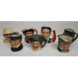 Collection of Seven Royal Doulton Small Toby Jugs