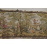 Large Quality Belgian Tapestry, Garden Party Scene