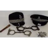 Quantity of Police Helmets, Handcuffs etc
