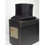 A Top Hat by Lincoln Bennett of London in hat Box, size 6 7/8