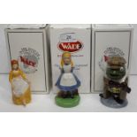 Three Wade Figures; Toad from Wind in The Willows, Cinderella and Alice in Wonderland, in boxes with