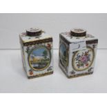 Pair of Samson Hand Decorated Tea Caddies in The Chinese Style - 4.5" tall