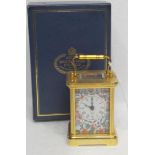 Halcyon Days Enamelled Carriage Clock in Case, English Made