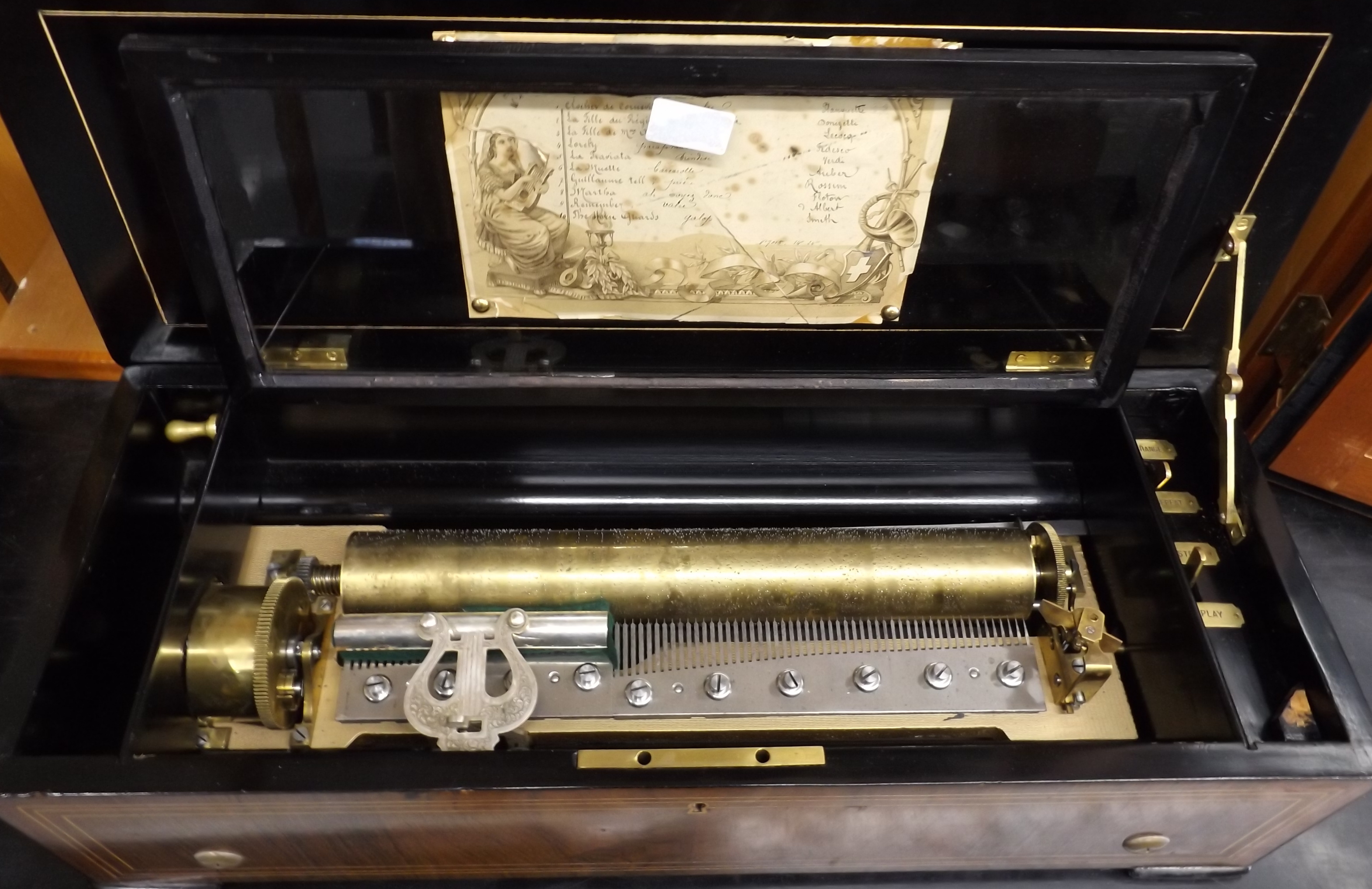 Large 19th Century Swiss Musical Box Playing on Ten Airs - Image 2 of 2
