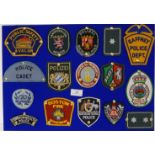Collection of Polish and German Police Badges on Display Card