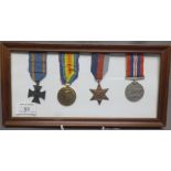 Collection of Medals in Display Case