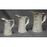 Set of Royal Worcester Graduated Leaf Pattern Jugs