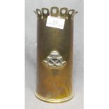 Trench Art Large Shell Case from the South Staffordshire Regiment with the Names of the First