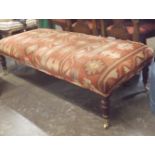 Large Mahogany Framed Foot Stool / Coffee Table