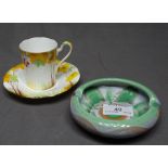 Grafton China Hand Painted Art Deco Coffee Cup and a Small Decorated Ash tray