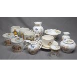 Six Pieces of Aynsley "Cottage Garden" China and Six Pieces of Royal Commemorative Ware