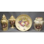 Four Pieces of Aynsley Fruit Painted China