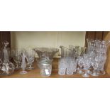 Quantity of Cut Glass Vases and Wine Glasses