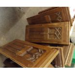 Eight Carved Pitch Pine Church Pew Ends