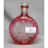 Ruby Flashed Bottle Shaped Decanter (wrong stopper)