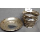 Hall Marked Silver Small Bowl and Dish