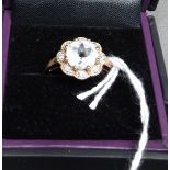 9ct Gold Diamond and Topaz Ring