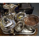 Silver Plated Four Piece Tea Set, Silver Plated Wine Coasters etc