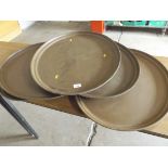 Five Large Papier Mache Tea Trays Unpainted