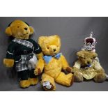Chad Valley Musical Teddy Bear and Merrythought Scotsman Teddy Bear and a Teddy Bear Dressed as