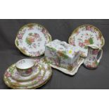 Royal Doulton Temple Pattern Cheese Dish and Cover plus four plates and cup & saucer