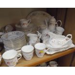 Royal Kent Tea and Dinner Service comprising meat plate, gravy boat, vegetable dishes, dinner