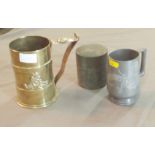 Heavy Brass Tankard made from a Second World War Cannon Shell with Royal Artillery Emblem together
