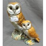 Two Beswick Owl Figures one 8" high number 1046 and one 3" high number 2926