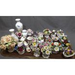 Twenty Aynsley China Flowers of the Month Ornaments etc
