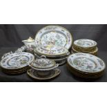 Wedgwood Indian Tree Part Dinner Service comprising of meat plates, side plates, soup bowls,