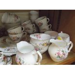 George Jones Crescent China Hand Painted Tea Set comprising cups & saucers, tea plates, cake plates,