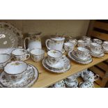 Salisbury Crown China Tea Set comprising twelve cups, saucers, tea plates, teapot, milk and sugar,