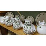 Colclough china Tea set Ivy Leaf Pattern comprising 12 cups & saucers, Milk Jug, sugar bowl, Teapot,