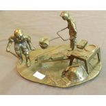 Fine Brass Casting of Foundry Workers Pouring Molten Metal into Molds, cast in Cradley Heath Foundry