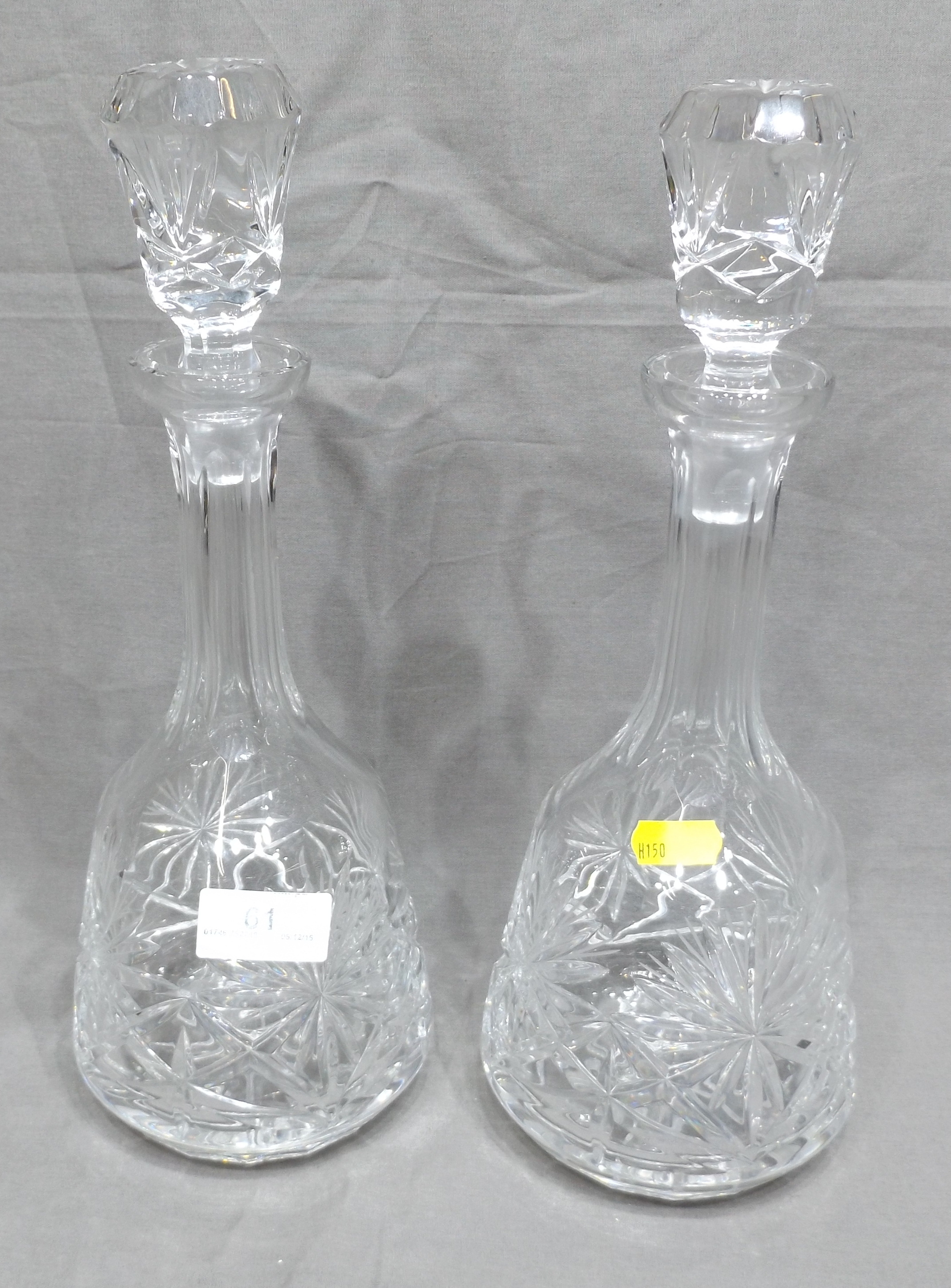 Good Pair of Mallet Shaped Decanters