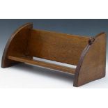 Robert "Mouseman" Thompson oak quadrant book trough, length 46.5cm.