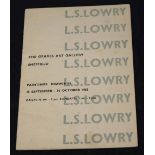 Exhibition catalogue from The Graves Art Gallery, Sheffield, L.S. Lowry Paintings and Drawings 15
