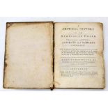 Waterland, D., A Critical History of the Athanasian Creed, 1724, printed Cambridge, worn brown