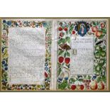 Illuminated Manuscript, 17th century, admitting James Venturenum as Doctor of Law in the