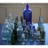 Collection of glass bottles including twendy branded local interest (Nantwich, Crewe, Wem etc.)