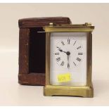 French brass carriage clock in case. Condition report: see terms and conditions
