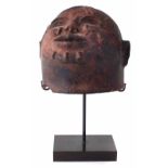 Makonde helmet mask, terracotta or pottery, 18cm high All lots in this Tribal and African Art Sale