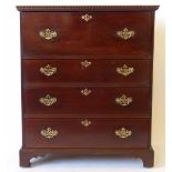 Late 18th century Spanish mahogany tall secretaire chest, width 95cm