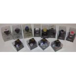 Five Pauls model art racing helmets, three CDC Armour pilots helmets and four onyx helmets.