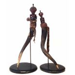 Two Songye horn topped Nkisi power figures, 71cm high. All lots in this Tribal and African Art